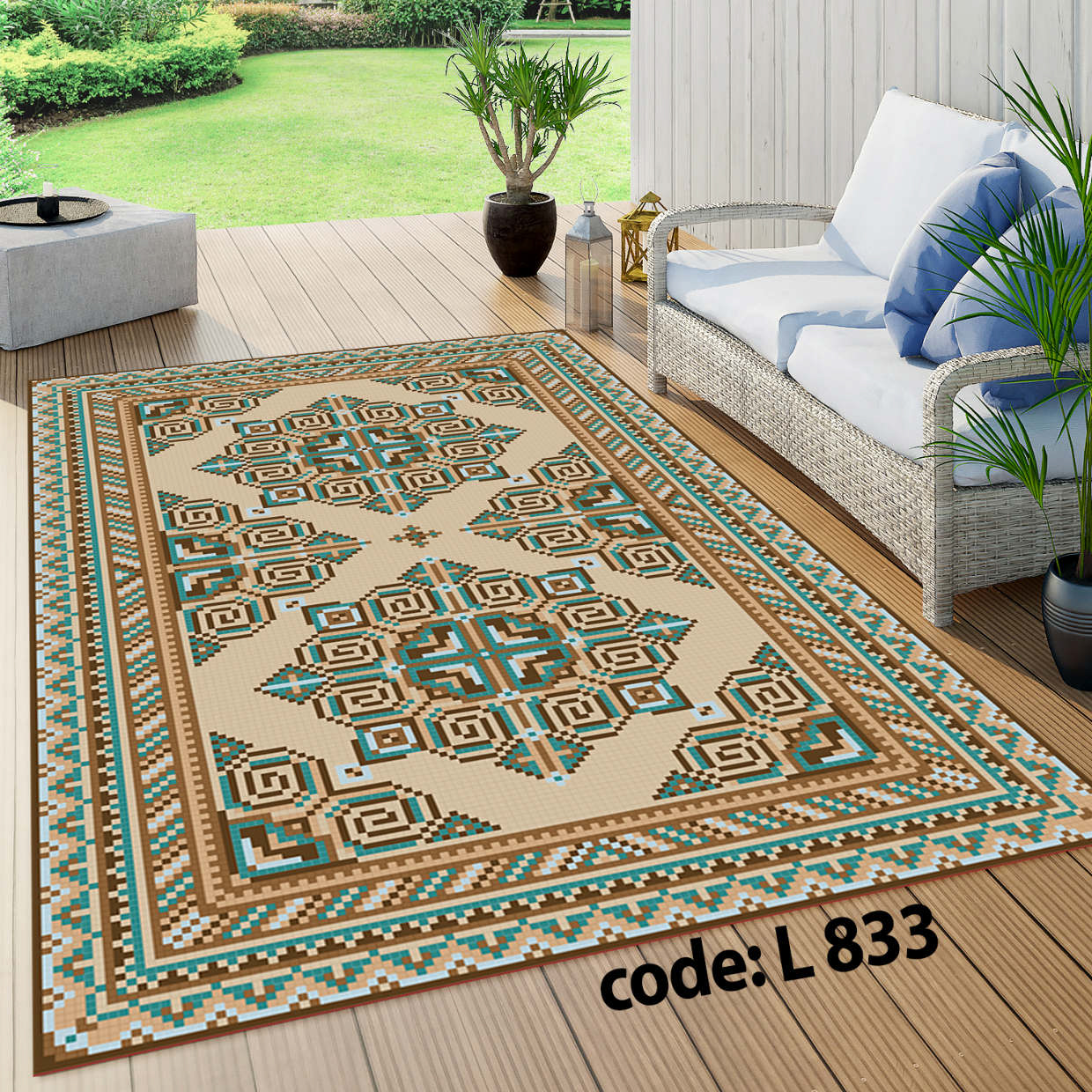 روفرشی کشدار (کاور فرش) و فرشینه و پادری کالای خواب متین کد L 833