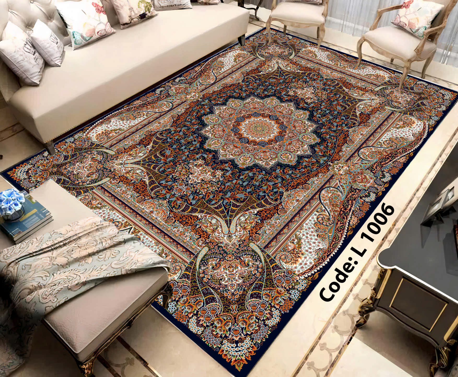 روفرشی کشدار (کاور فرش) و فرشینه و پادری کالای خواب متین کد L 1006