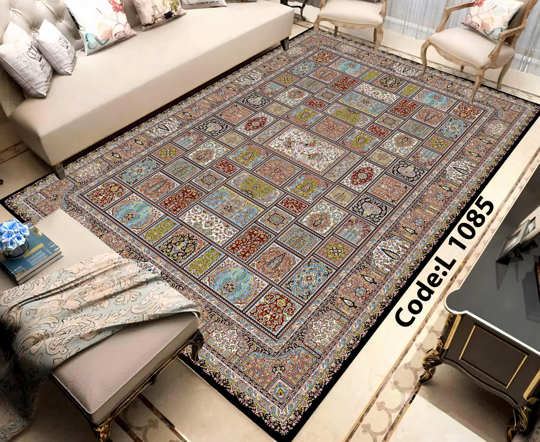 روفرشی کشدار (کاور فرش) و فرشینه و پادری کالای خواب متین کد L 1085