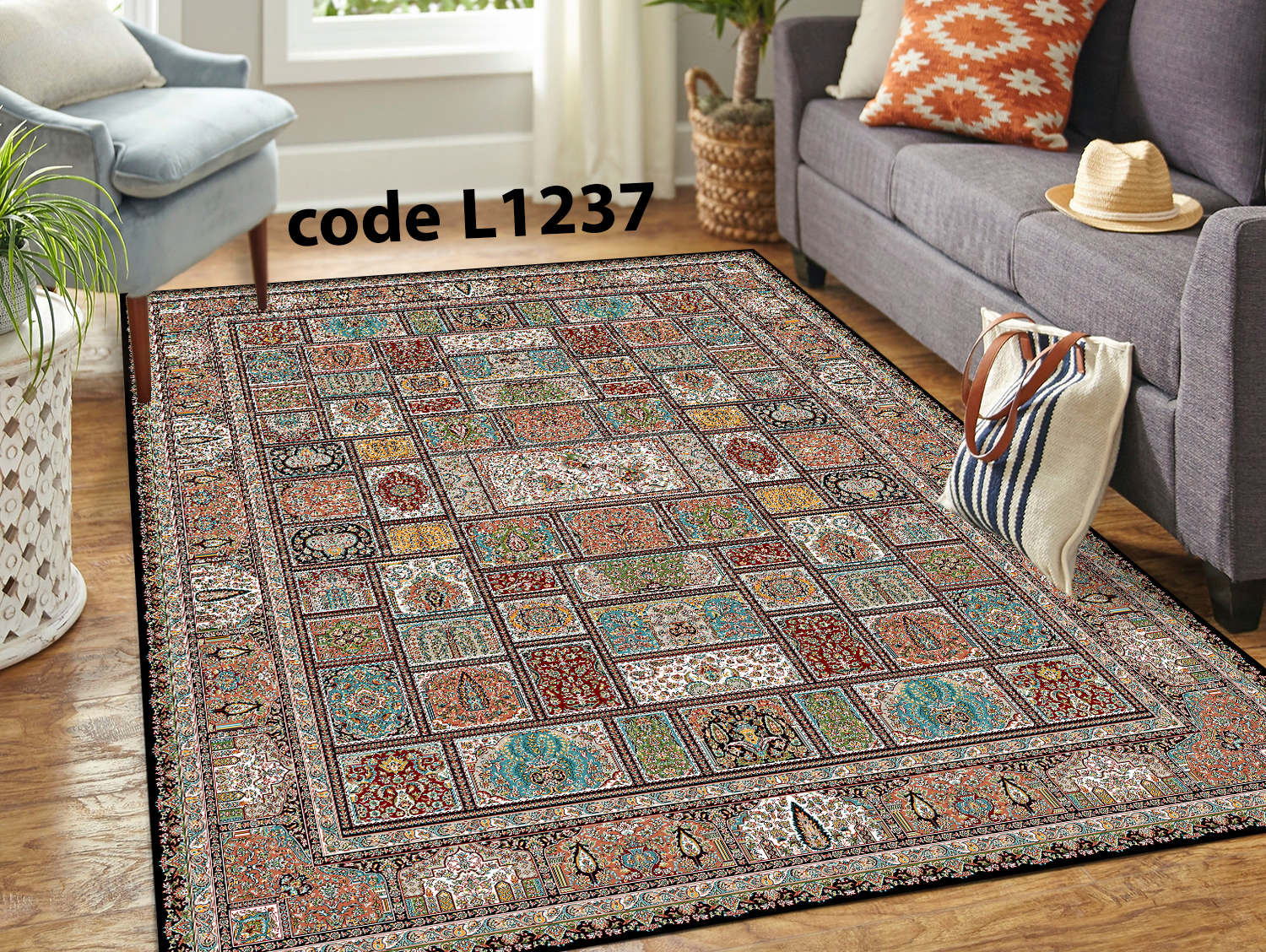 روفرشی کشدار (کاور فرش) و فرشینه و پادری کالای خواب متین کد L 1237