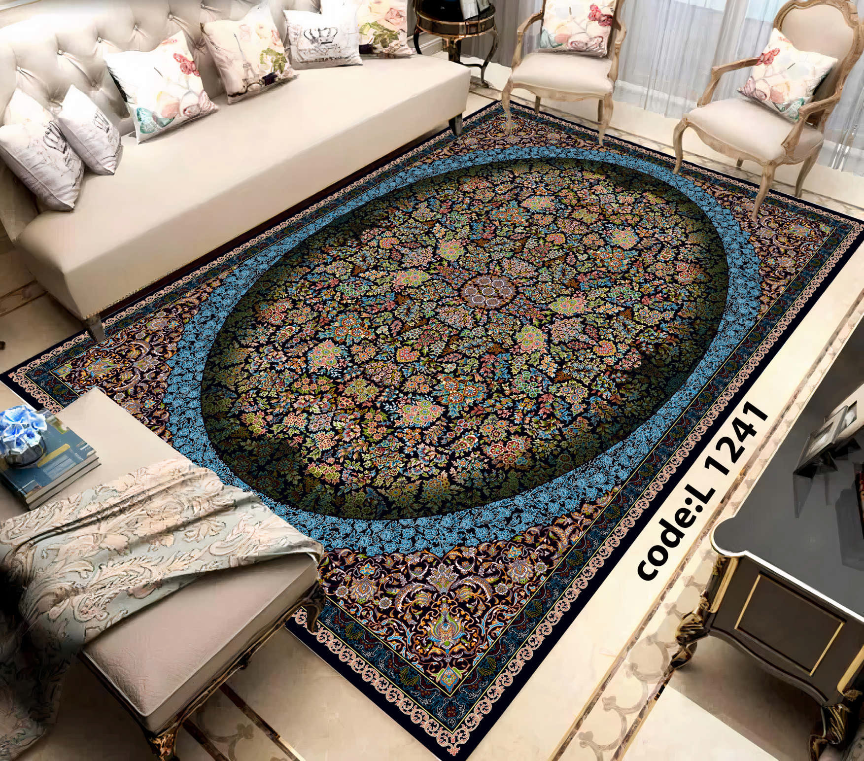 روفرشی کشدار (کاور فرش) و فرشینه و پادری کالای خواب متین کد L 1241