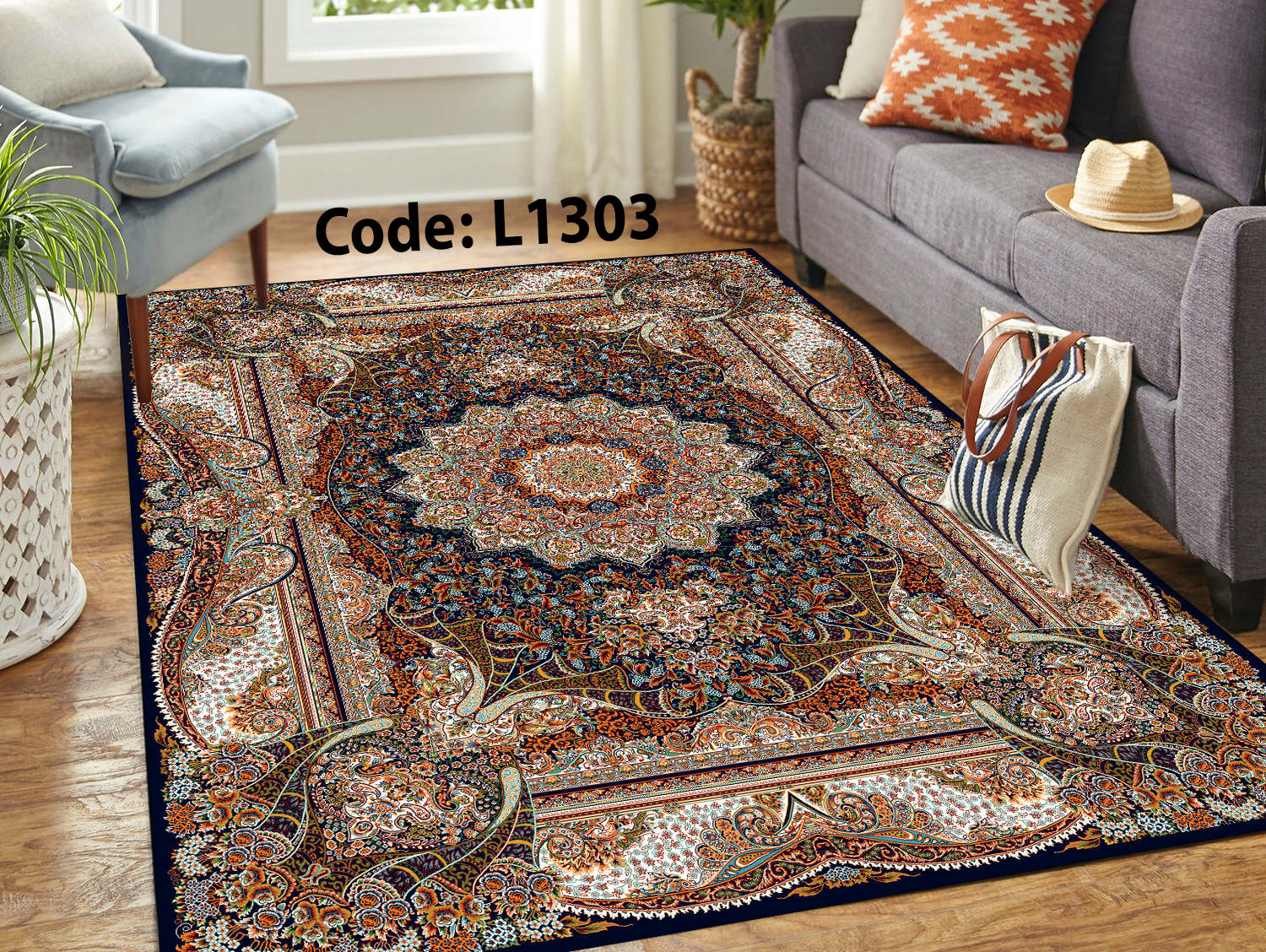 روفرشی کشدار (کاور فرش) و فرشینه و پادری کالای خواب متین کد L 1303