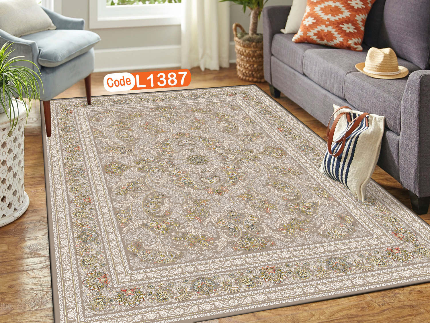 روفرشی کشدار (کاور فرش) و فرشینه و پادری کالای خواب متین کد L 1387