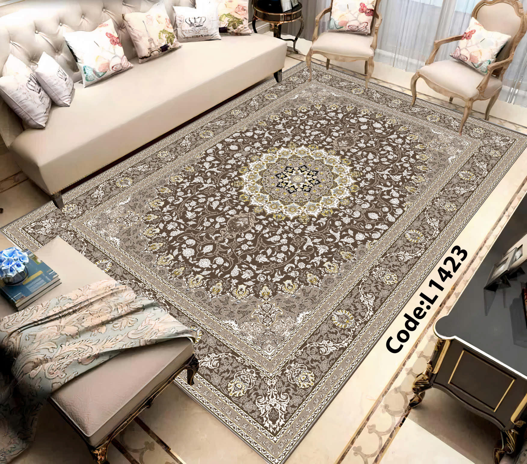 روفرشی کشدار (کاور فرش) و فرشینه و پادری کالای خواب متین کد L 1423