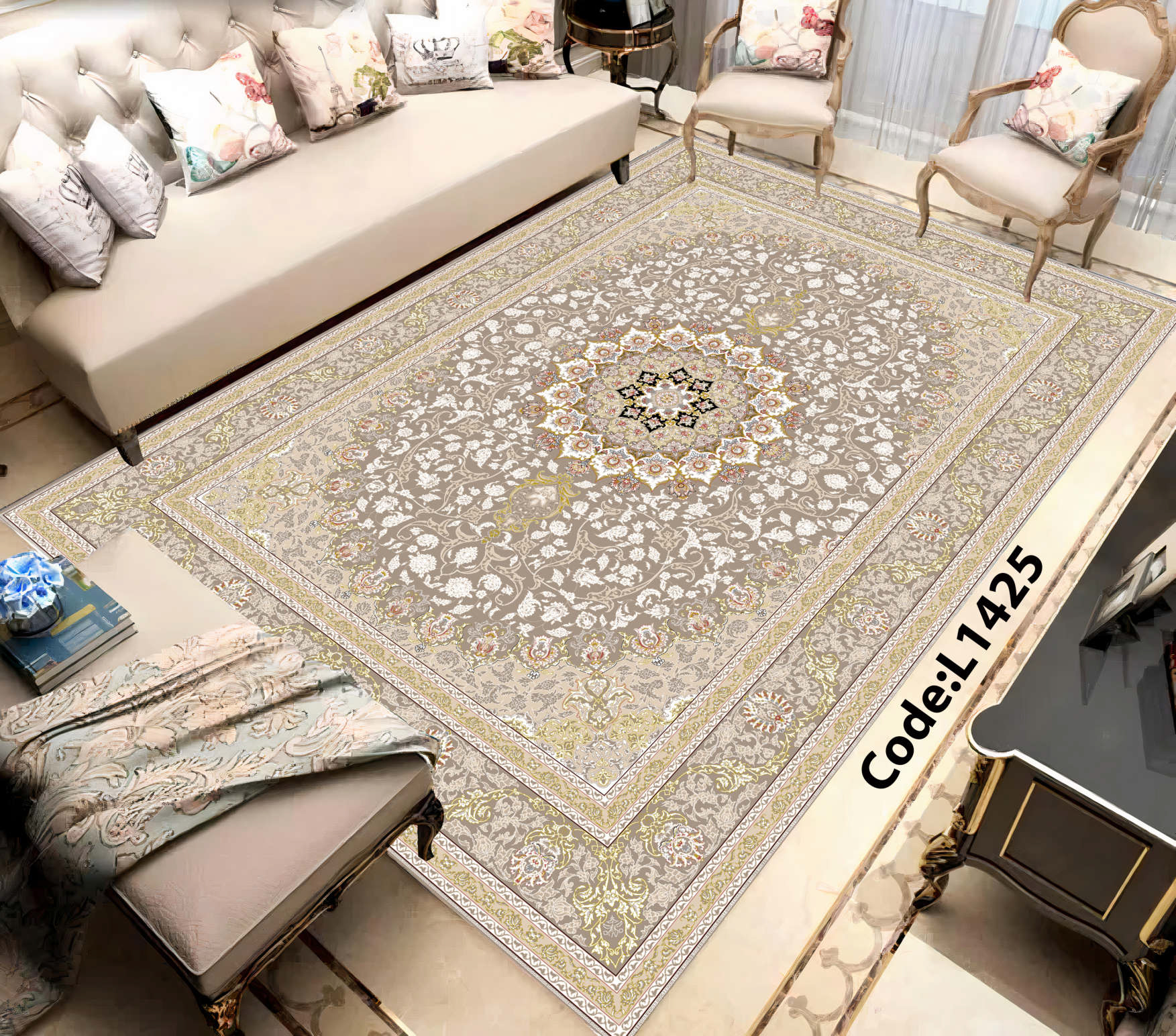 روفرشی کشدار (کاور فرش) و فرشینه و پادری کالای خواب متین کد L 1425