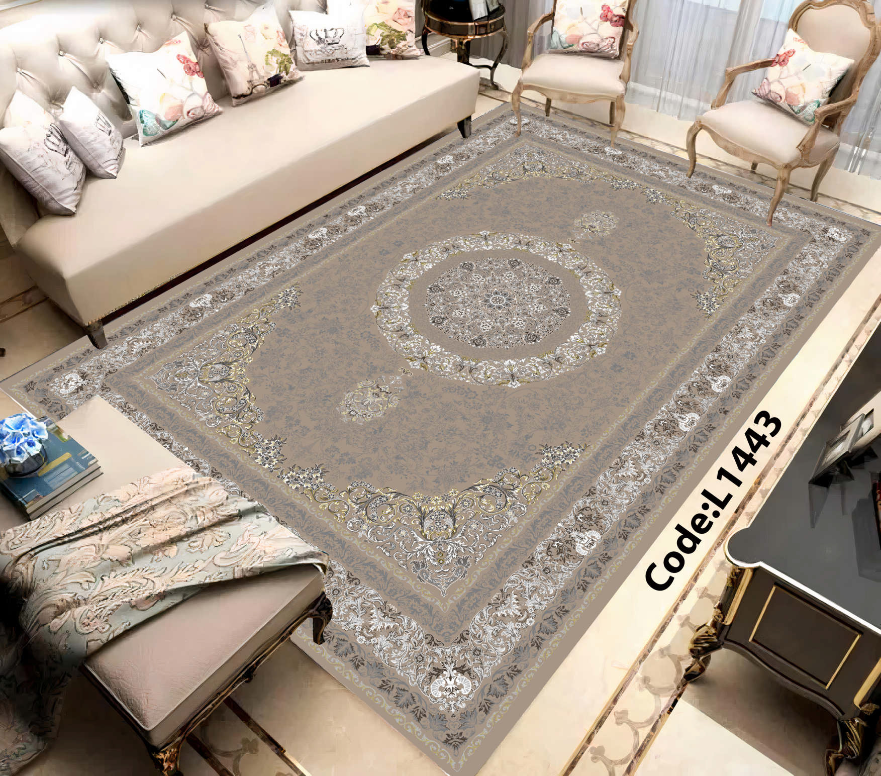 روفرشی کشدار (کاور فرش) و فرشینه و پادری کالای خواب متین کد L 1443