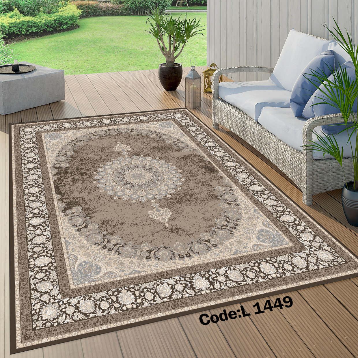 روفرشی کشدار (کاور فرش) و فرشینه و پادری کالای خواب متین کد L 1449