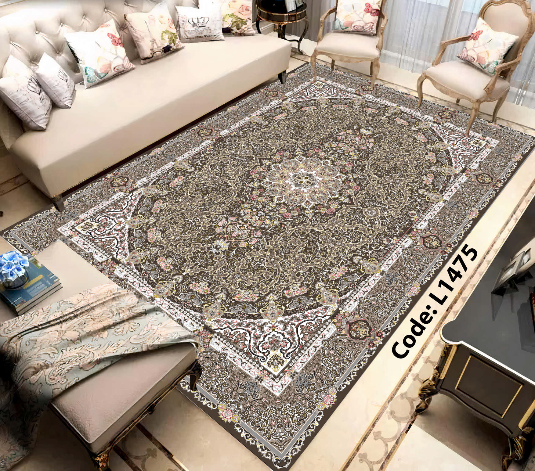روفرشی کشدار (کاور فرش) و فرشینه و پادری کالای خواب متین کد L 1475