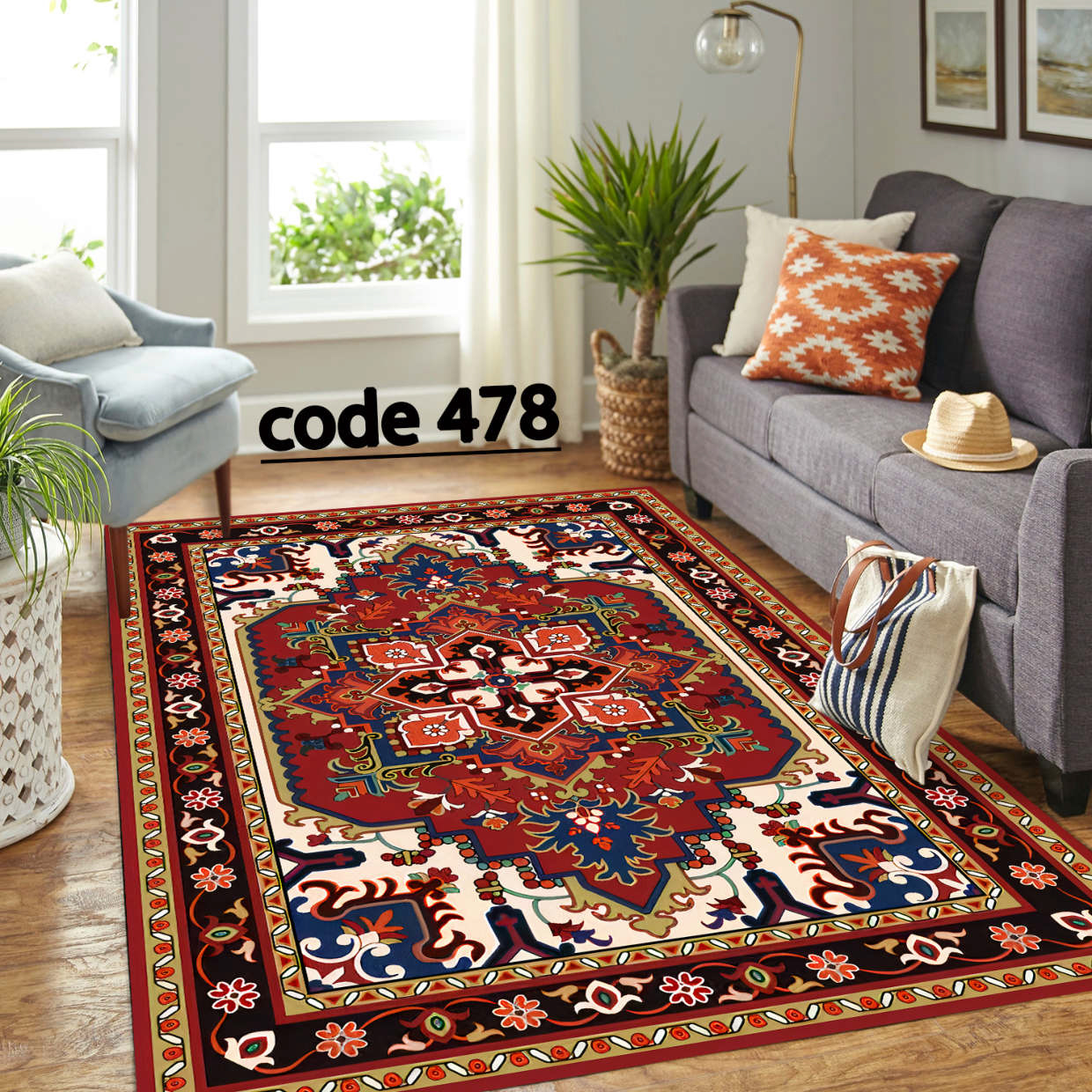 روفرشی کشدار (کاور فرش) و فرشینه و پادری کالای خواب متین کد 478