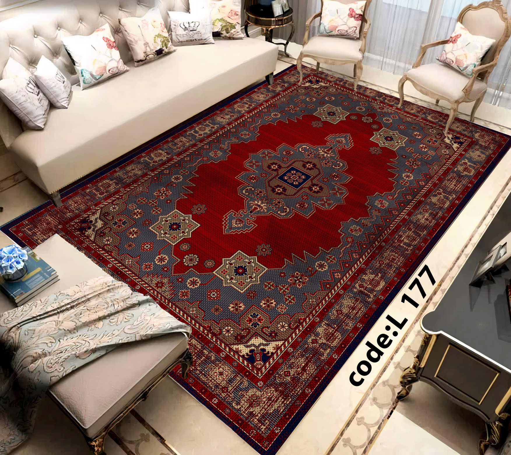 روفرشی کشدار (کاور فرش) و فرشینه و پادری کالای خواب متین کد L 177