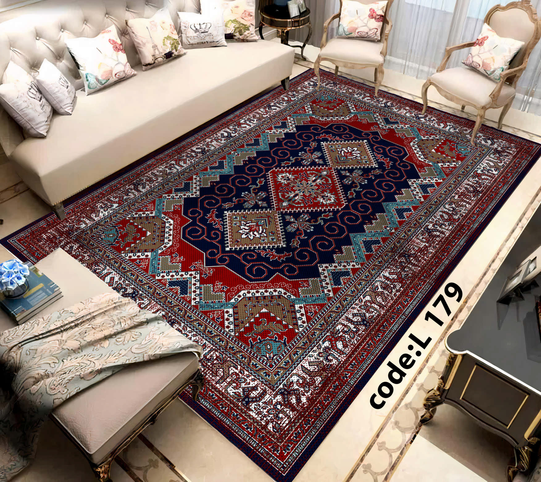 روفرشی کشدار (کاور فرش) و فرشینه و پادری کالای خواب متین کد L 179