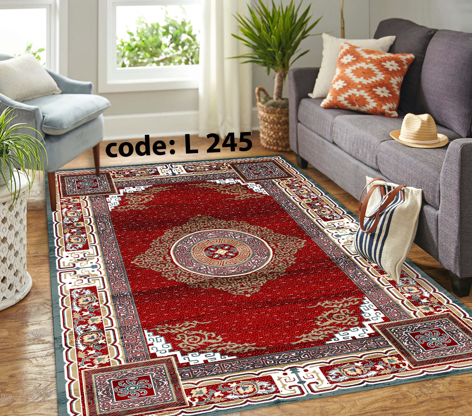 روفرشی کشدار (کاور فرش) و فرشینه و پادری کالای خواب متین کد L 245