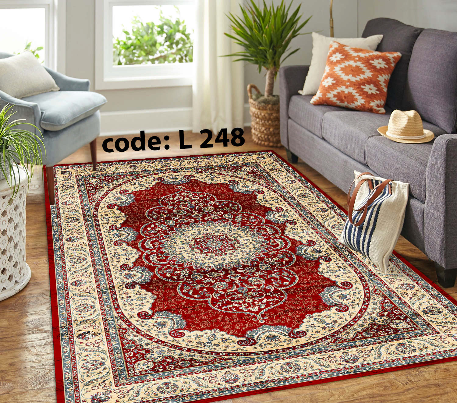 روفرشی کشدار (کاور فرش) و فرشینه و پادری کالای خواب متین کد L 248