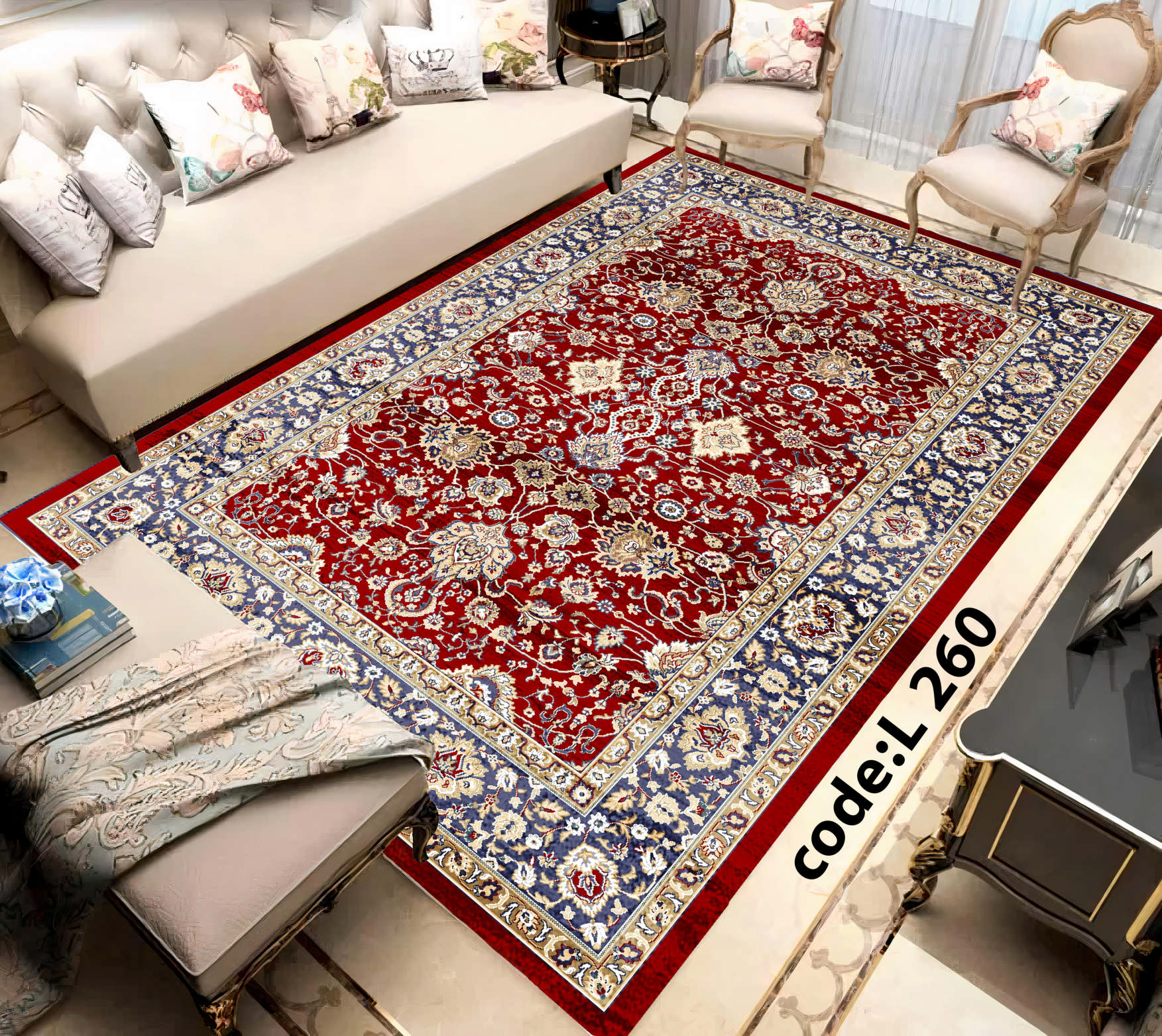 روفرشی کشدار (کاور فرش) و فرشینه و پادری کالای خواب متین کد L 260