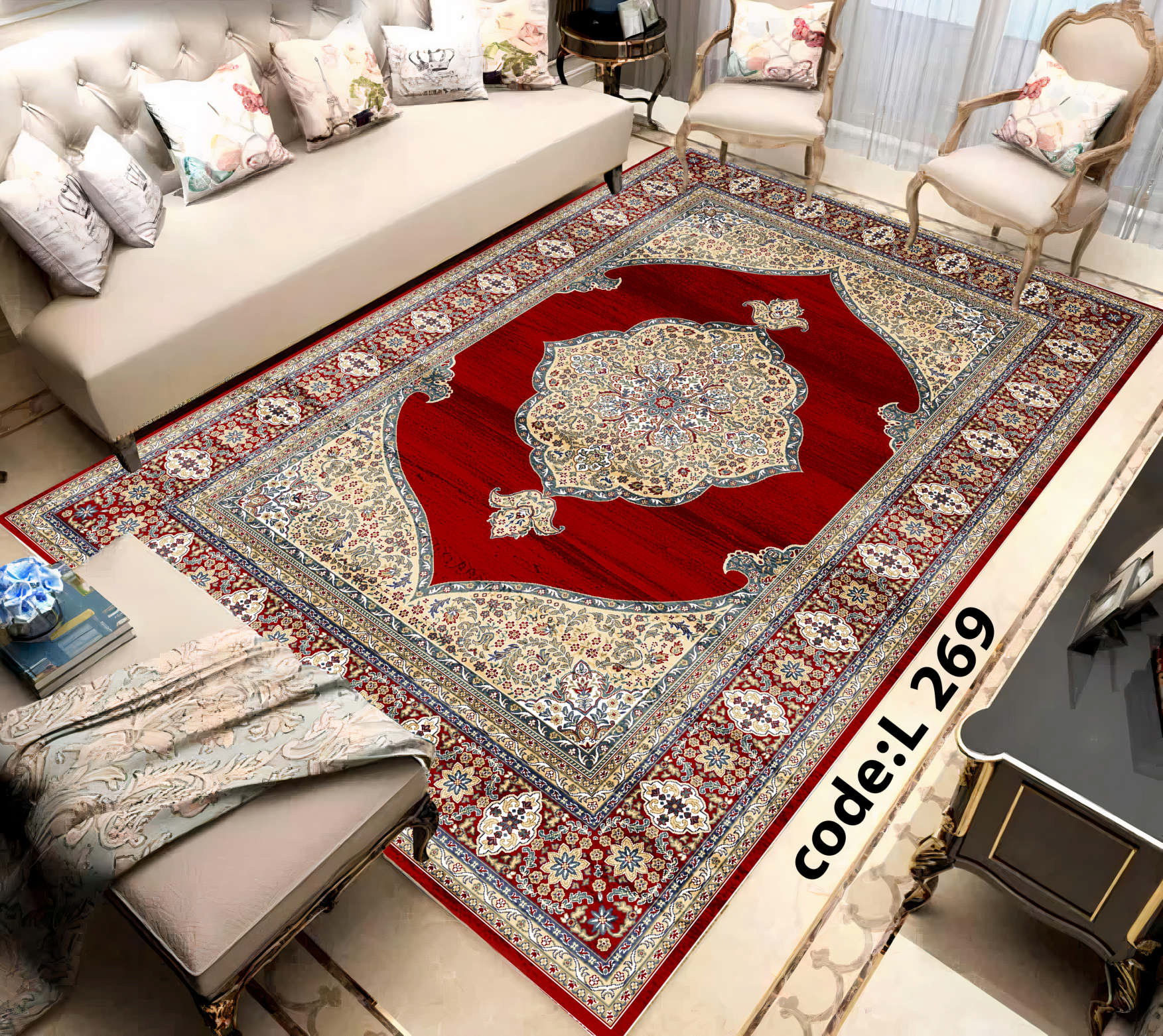 روفرشی کشدار (کاور فرش) و فرشینه و پادری کالای خواب متین کد L 269