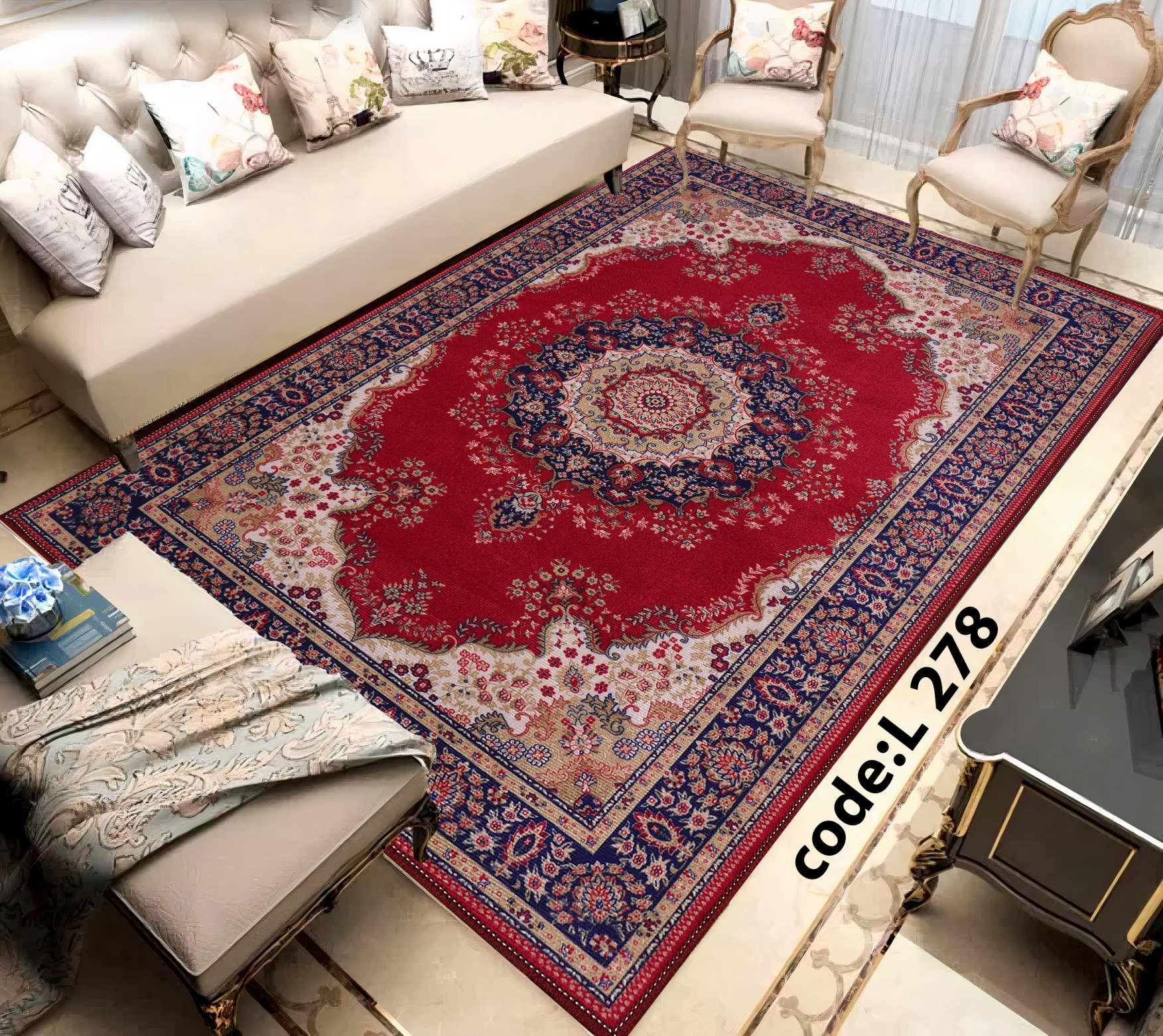 روفرشی کشدار (کاور فرش) و فرشینه و پادری کالای خواب متین کد L 278