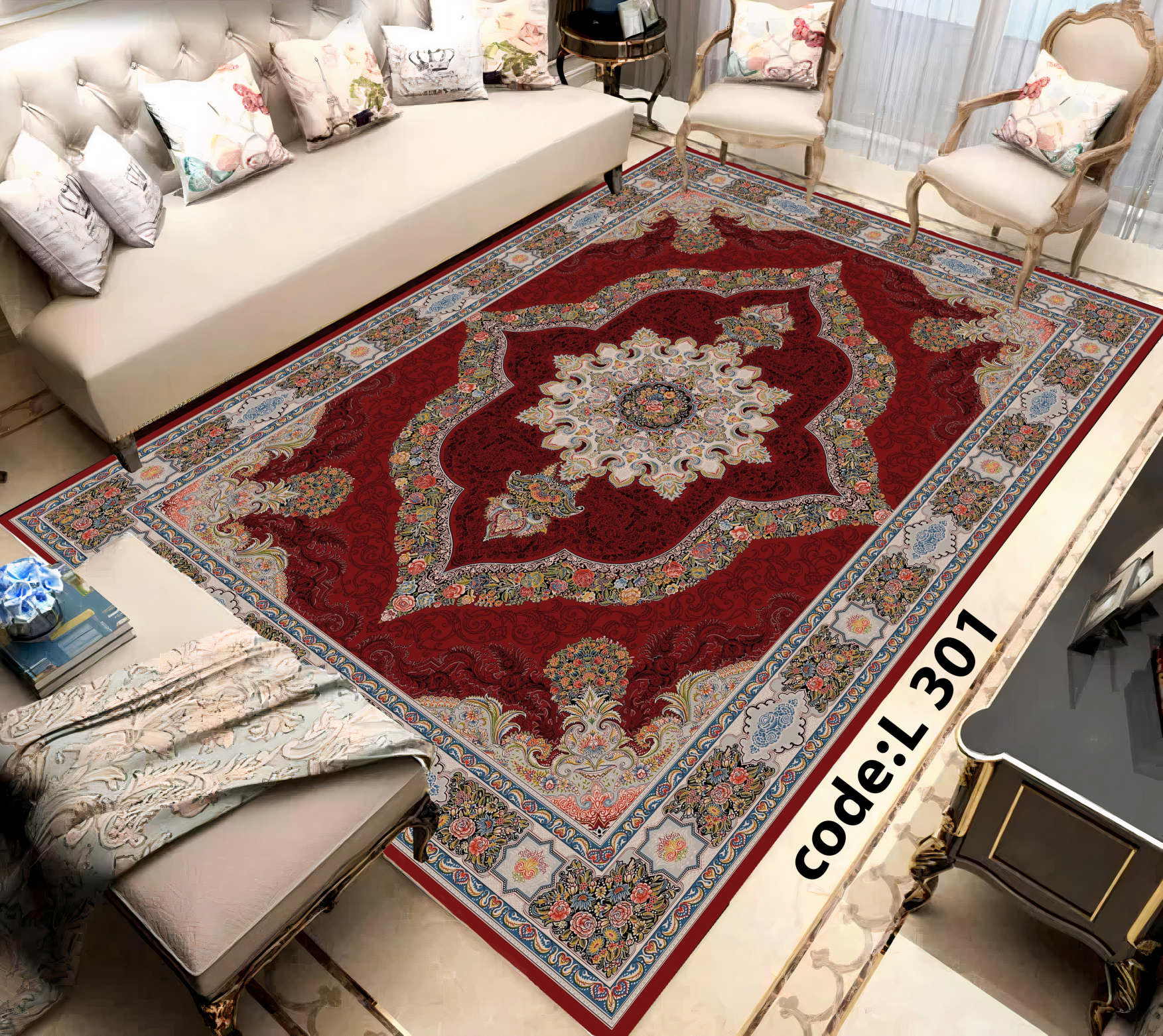 روفرشی کشدار (کاور فرش) و فرشینه و پادری کالای خواب متین کد L 301