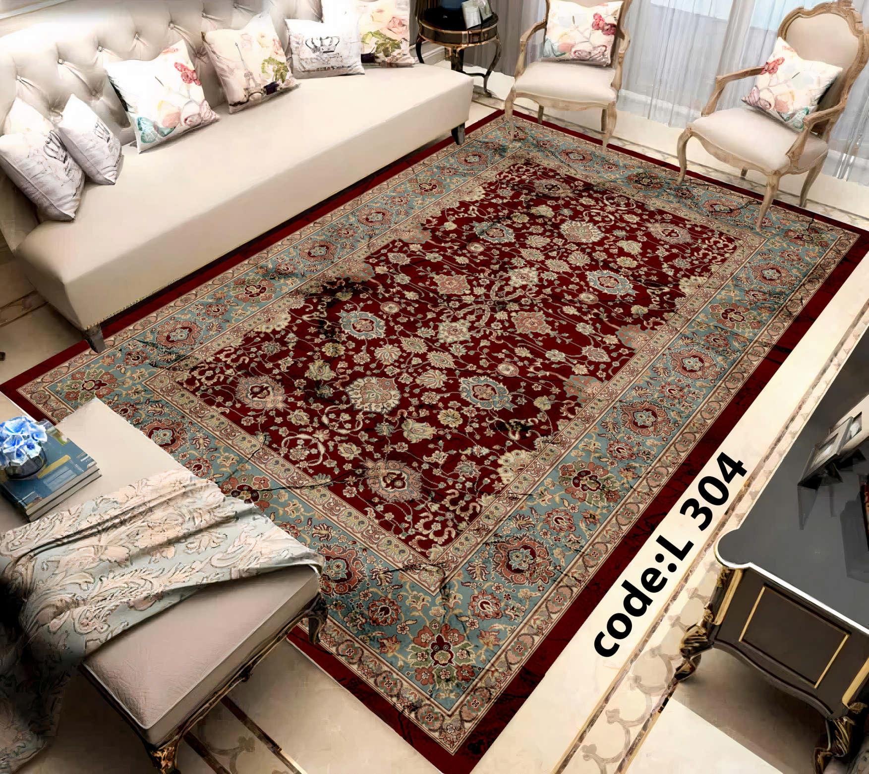روفرشی کشدار (کاور فرش) و فرشینه و پادری کالای خواب متین کد L 304