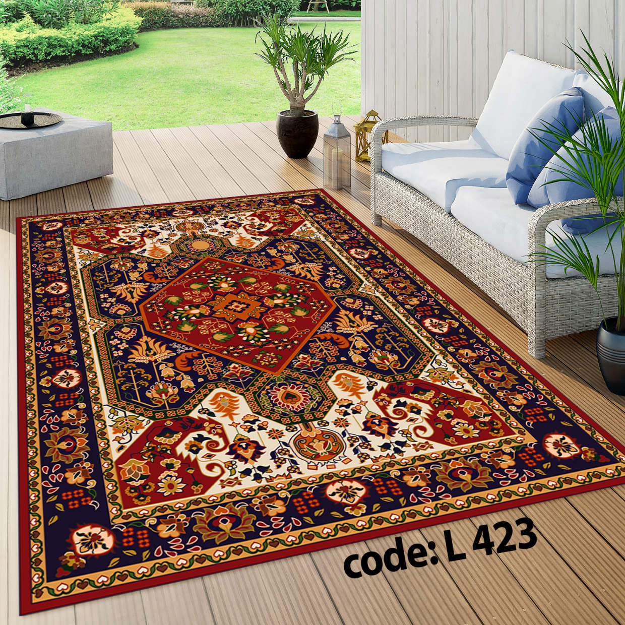 روفرشی کشدار (کاور فرش) و فرشینه و پادری کالای خواب متین کد L 423