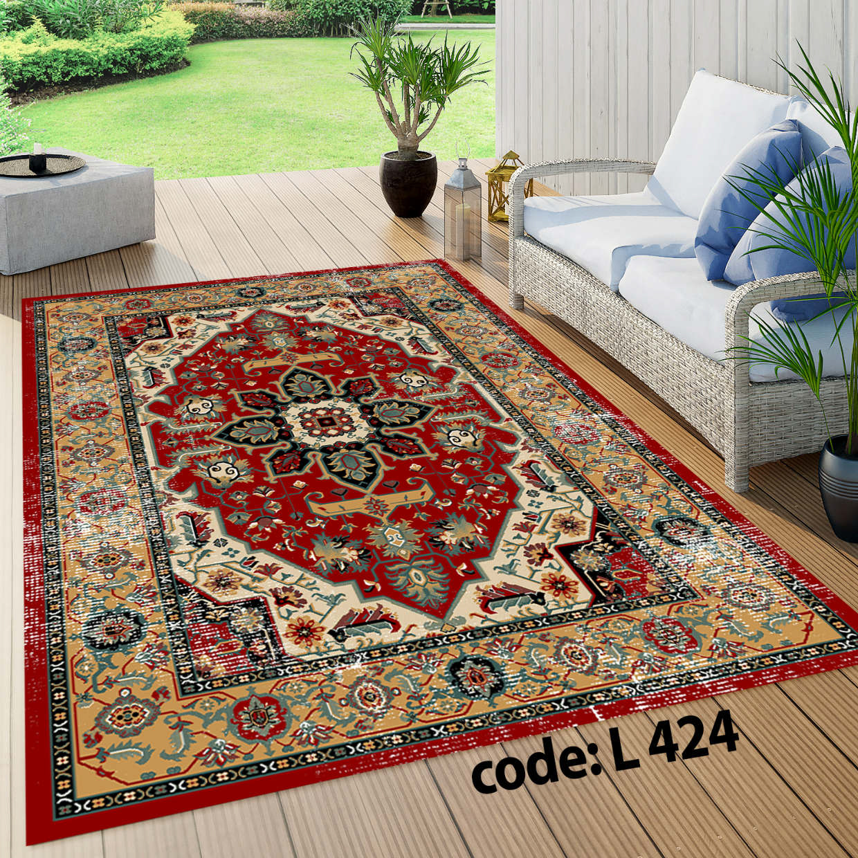 روفرشی کشدار (کاور فرش) و فرشینه و پادری کالای خواب متین کد L 424
