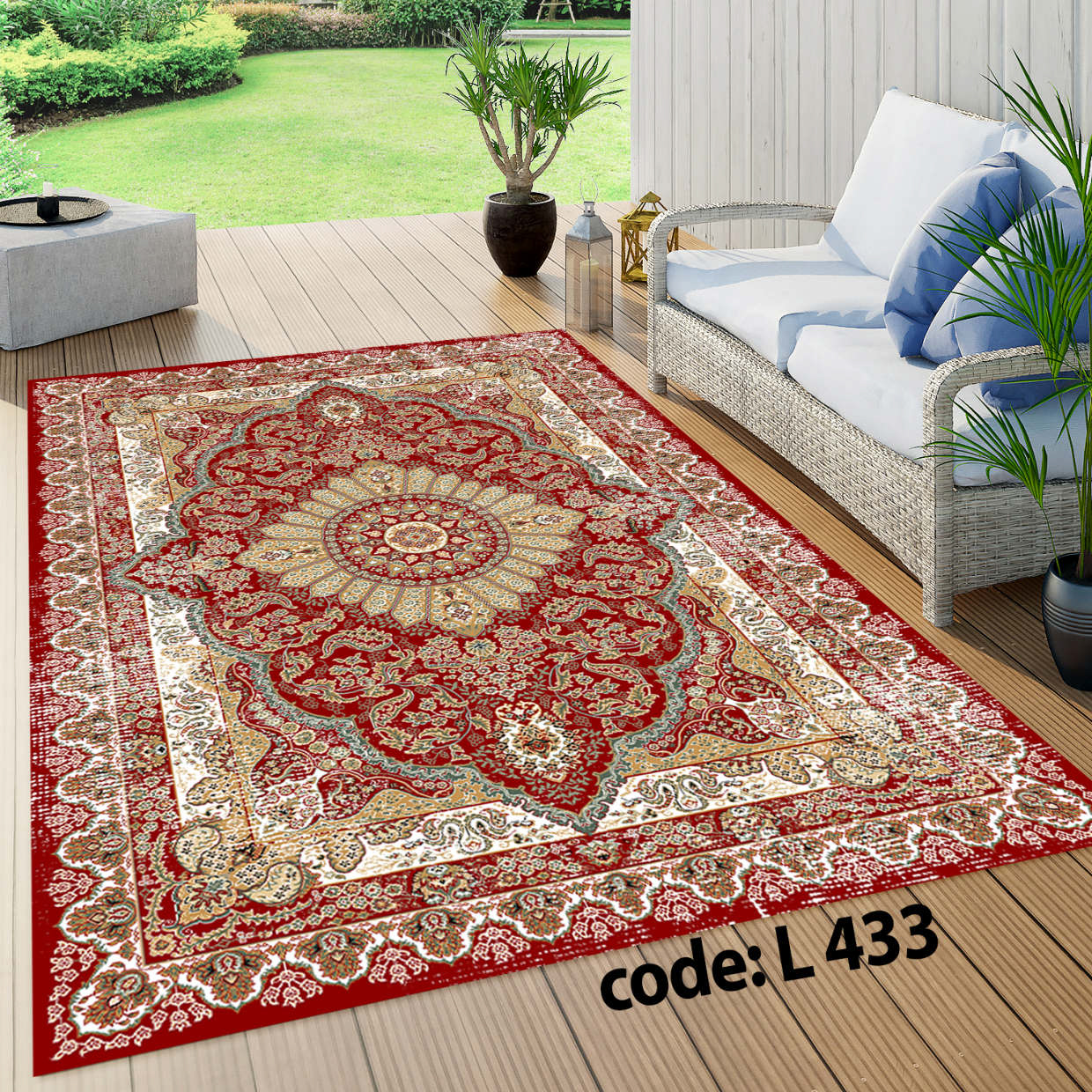 روفرشی کشدار (کاور فرش) و فرشینه و پادری کالای خواب متین کد L 433
