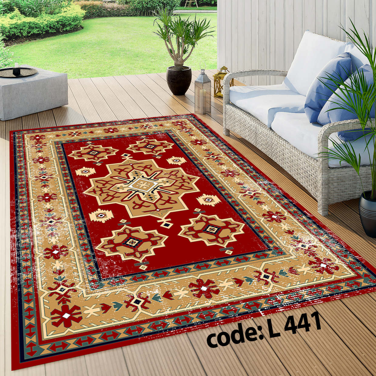 روفرشی کشدار (کاور فرش) و فرشینه و پادری کالای خواب متین کد L 441
