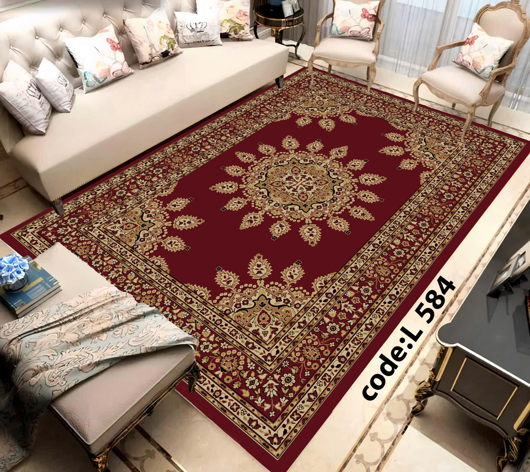 روفرشی کشدار (کاور فرش) و فرشینه و پادری کالای خواب متین کد L 584