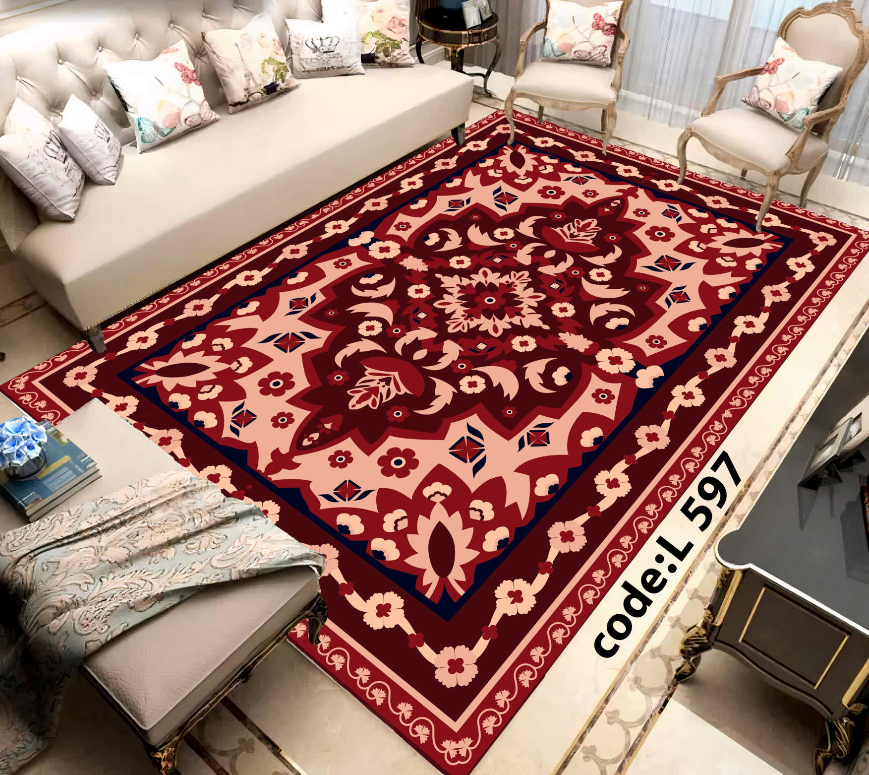 روفرشی کشدار (کاور فرش) و فرشینه و پادری کالای خواب متین کد L 597