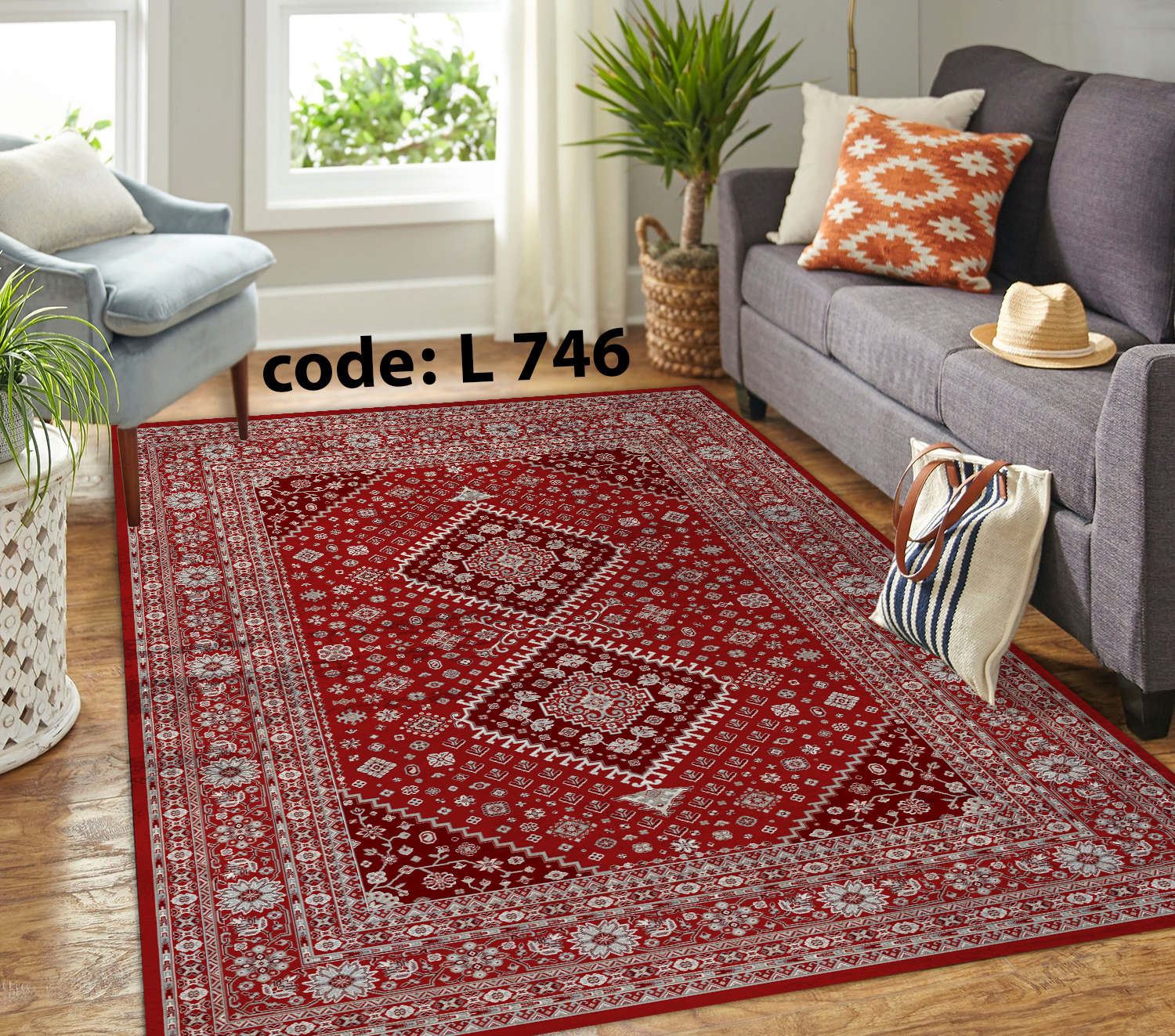 روفرشی کشدار (کاور فرش) و فرشینه و پادری کالای خواب متین کد L 746