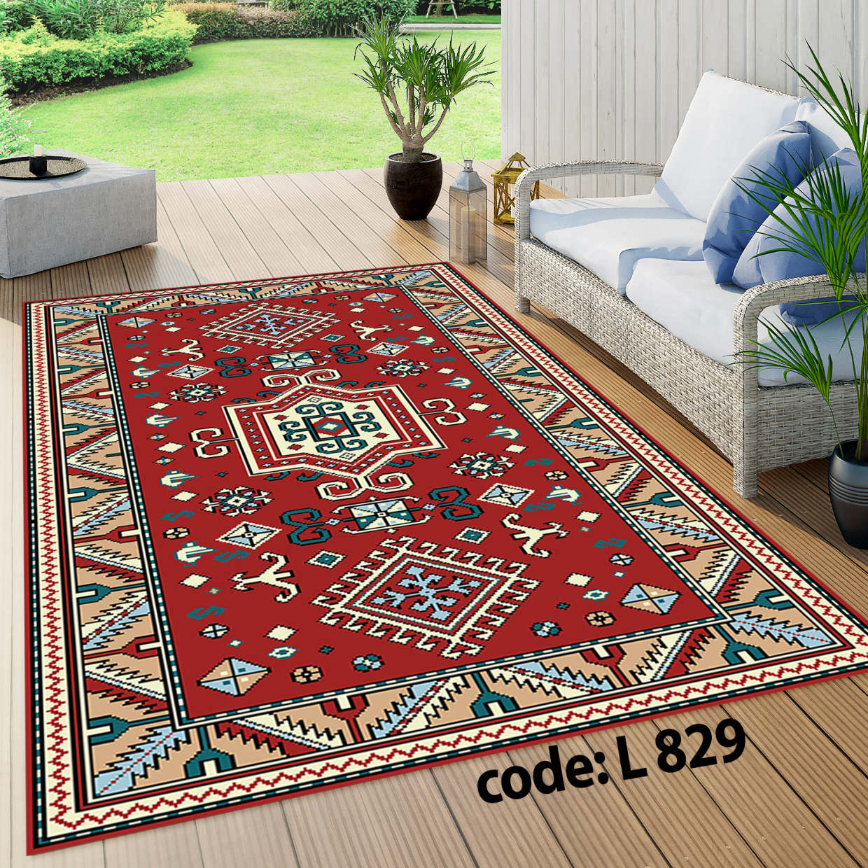 روفرشی کشدار (کاور فرش) و فرشینه و پادری کالای خواب متین کد L 829