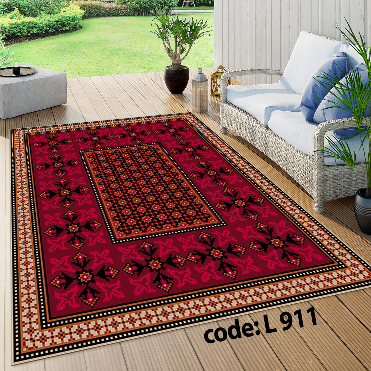 روفرشی کشدار (کاور فرش) و فرشینه و پادری کالای خواب متین کد L 911
