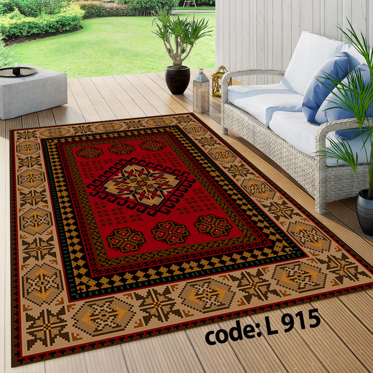 روفرشی کشدار (کاور فرش) و فرشینه و پادری کالای خواب متین کد L 915