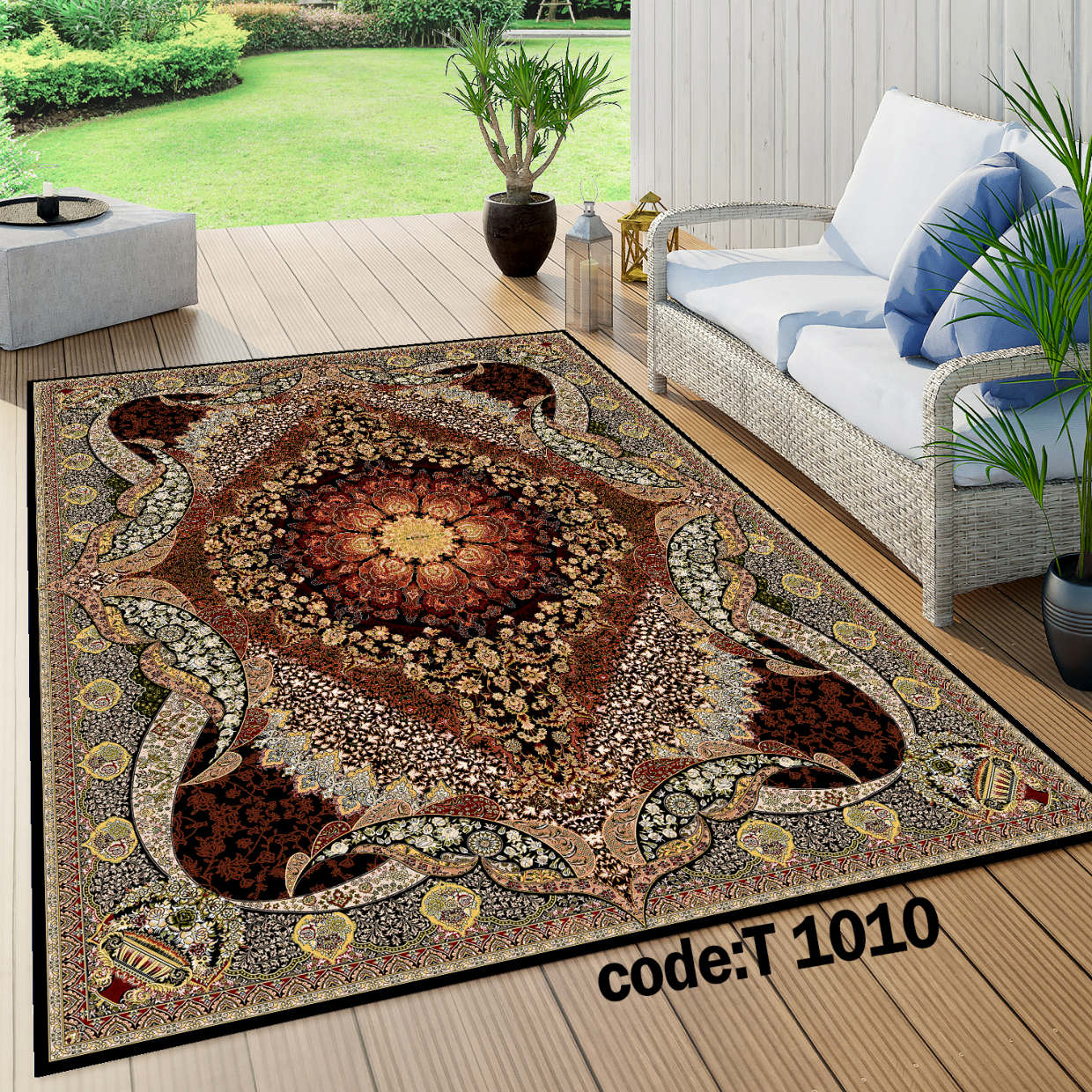 روفرشی کشدار (کاور فرش) و فرشینه و پادری کالای خواب متین کد T 1010