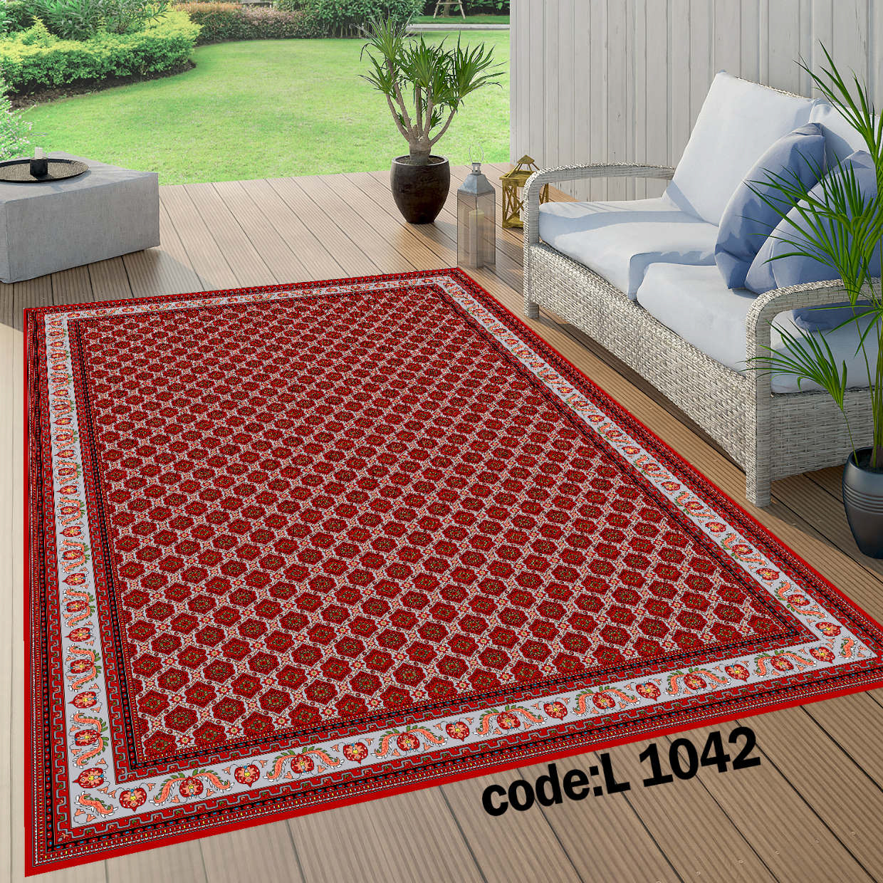 روفرشی کشدار (کاور فرش) و فرشینه و پادری کالای خواب متین کد L 1042