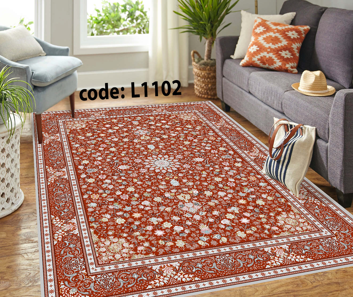 روفرشی کشدار (کاور فرش) و فرشینه و پادری کالای خواب متین کد L 1102