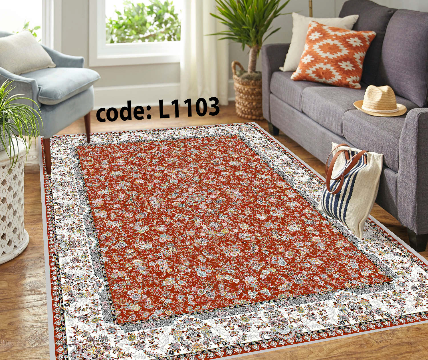روفرشی کشدار (کاور فرش) و فرشینه و پادری کالای خواب متین کد L 1103