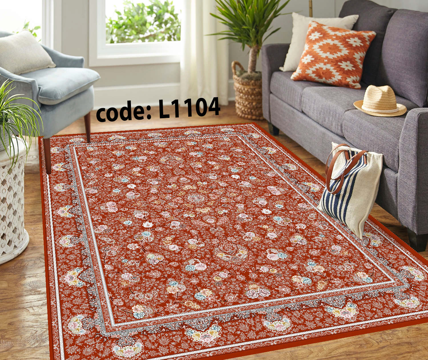 روفرشی کشدار (کاور فرش) و فرشینه و پادری کالای خواب متین کد L 1104