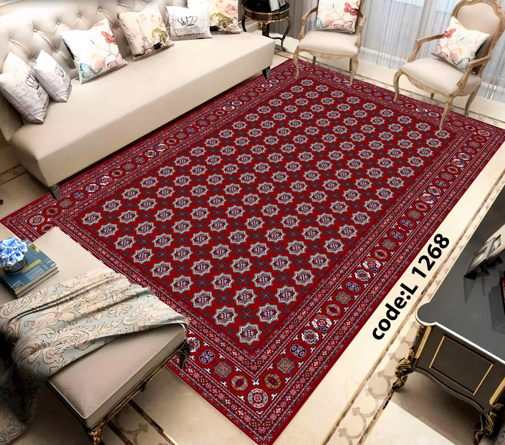 روفرشی کشدار (کاور فرش) و فرشینه و پادری کالای خواب متین کد L 1268