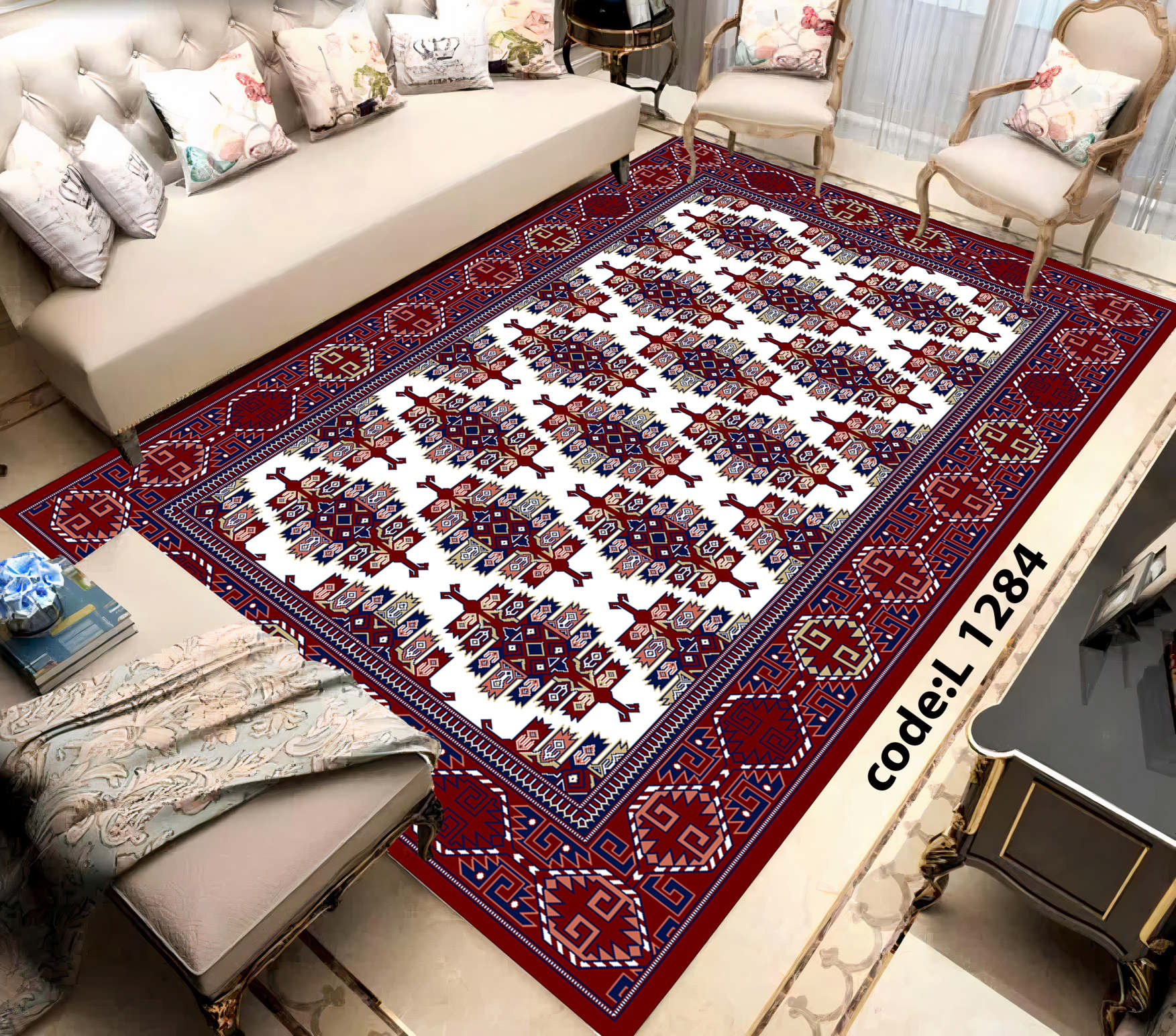 روفرشی کشدار (کاور فرش) و فرشینه و پادری کالای خواب متین کد L 1284
