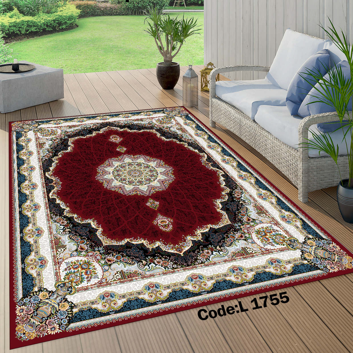 روفرشی کشدار (کاور فرش) و فرشینه و پادری کالای خواب متین کد L 1755