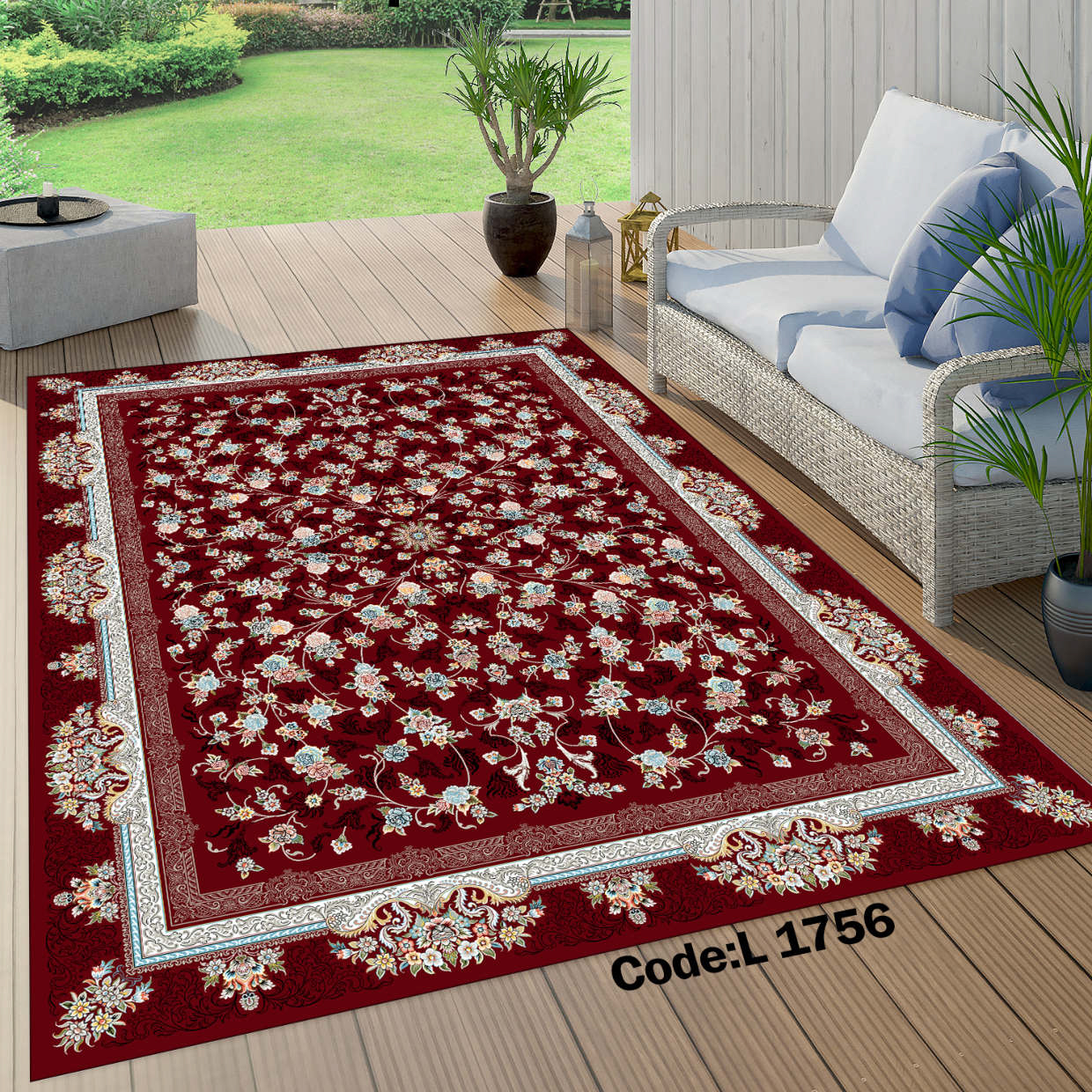 روفرشی کشدار (کاور فرش) و فرشینه و پادری کالای خواب متین کد L 1756