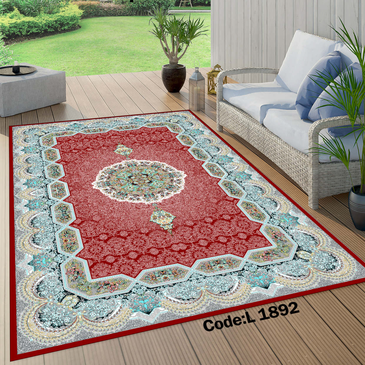 روفرشی کشدار (کاور فرش) و فرشینه و پادری کالای خواب متین کد L 1892