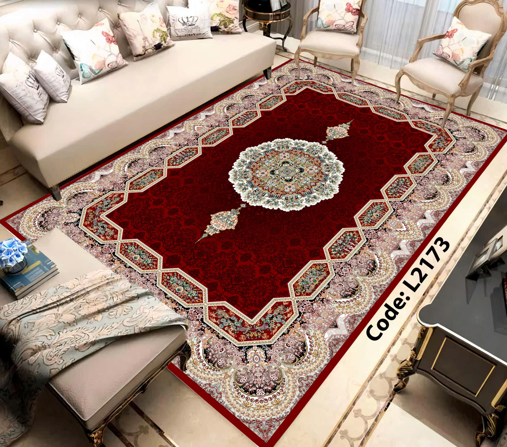 روفرشی کشدار (کاور فرش) و فرشینه و پادری کالای خواب متین کد L 2173