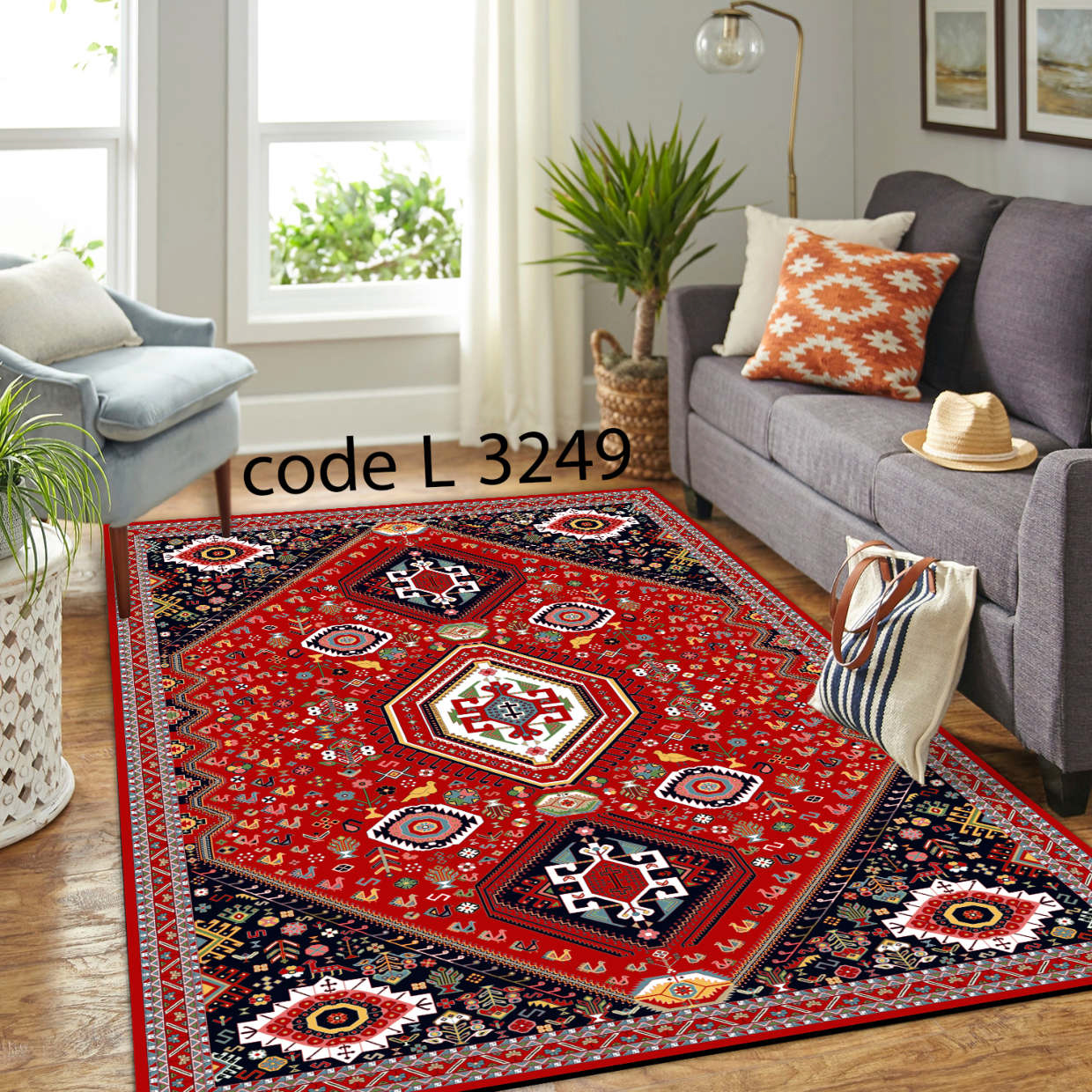 روفرشی کشدار (کاور فرش) و فرشینه و پادری کالای خواب متین کد L 3249