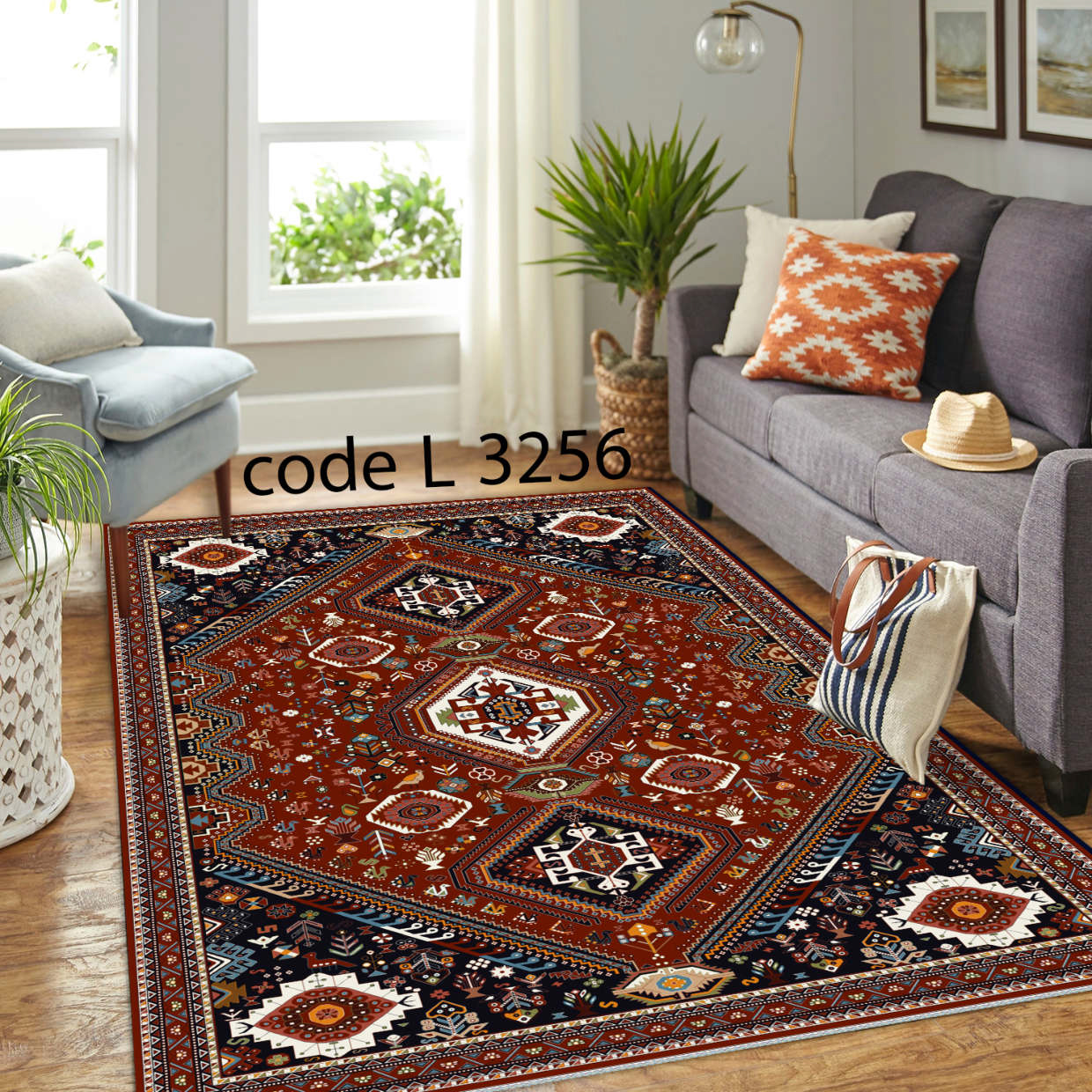 روفرشی کشدار (کاور فرش) و فرشینه و پادری کالای خواب متین کد L 3256