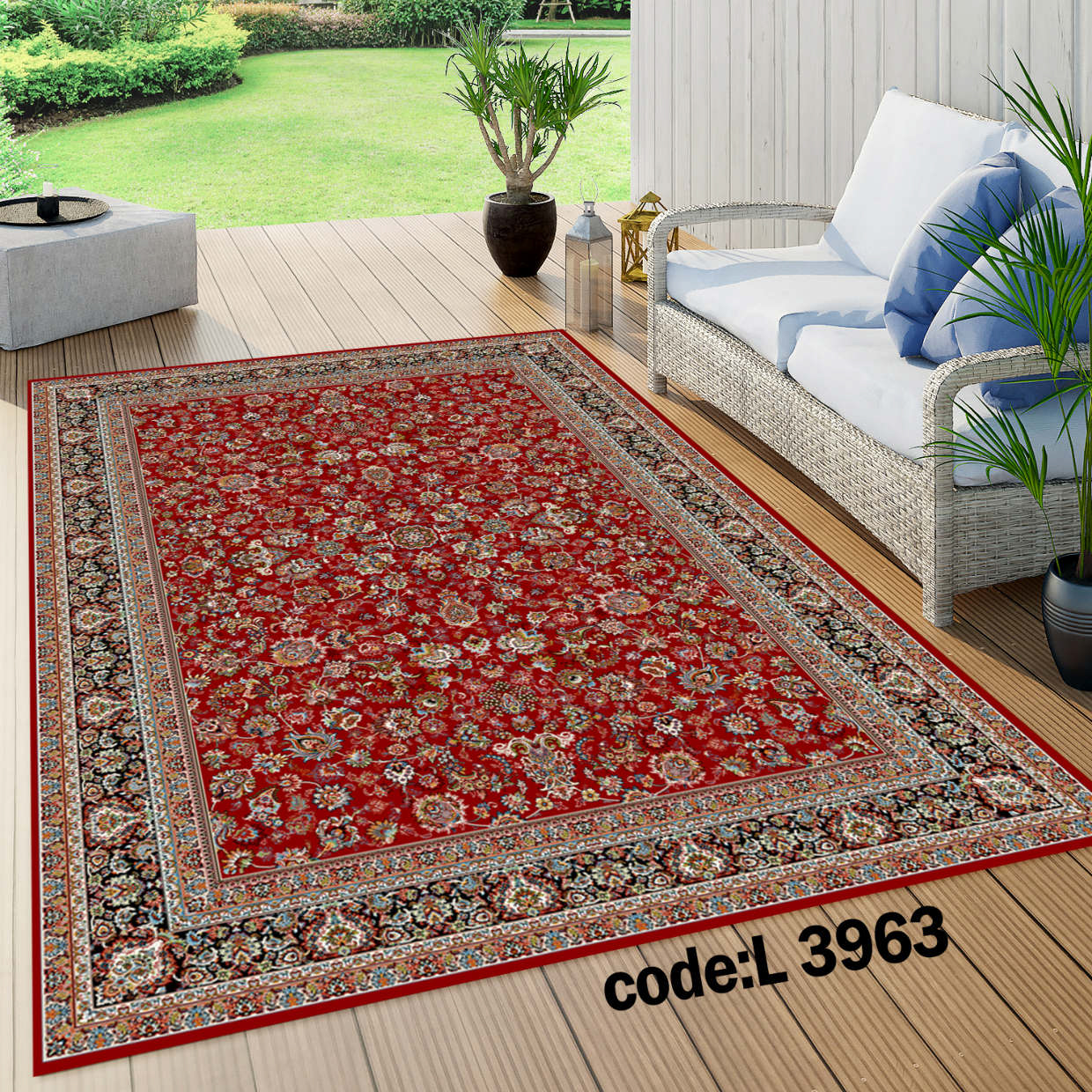 روفرشی کشدار (کاور فرش) و فرشینه و پادری کالای خواب متین کد L 3963