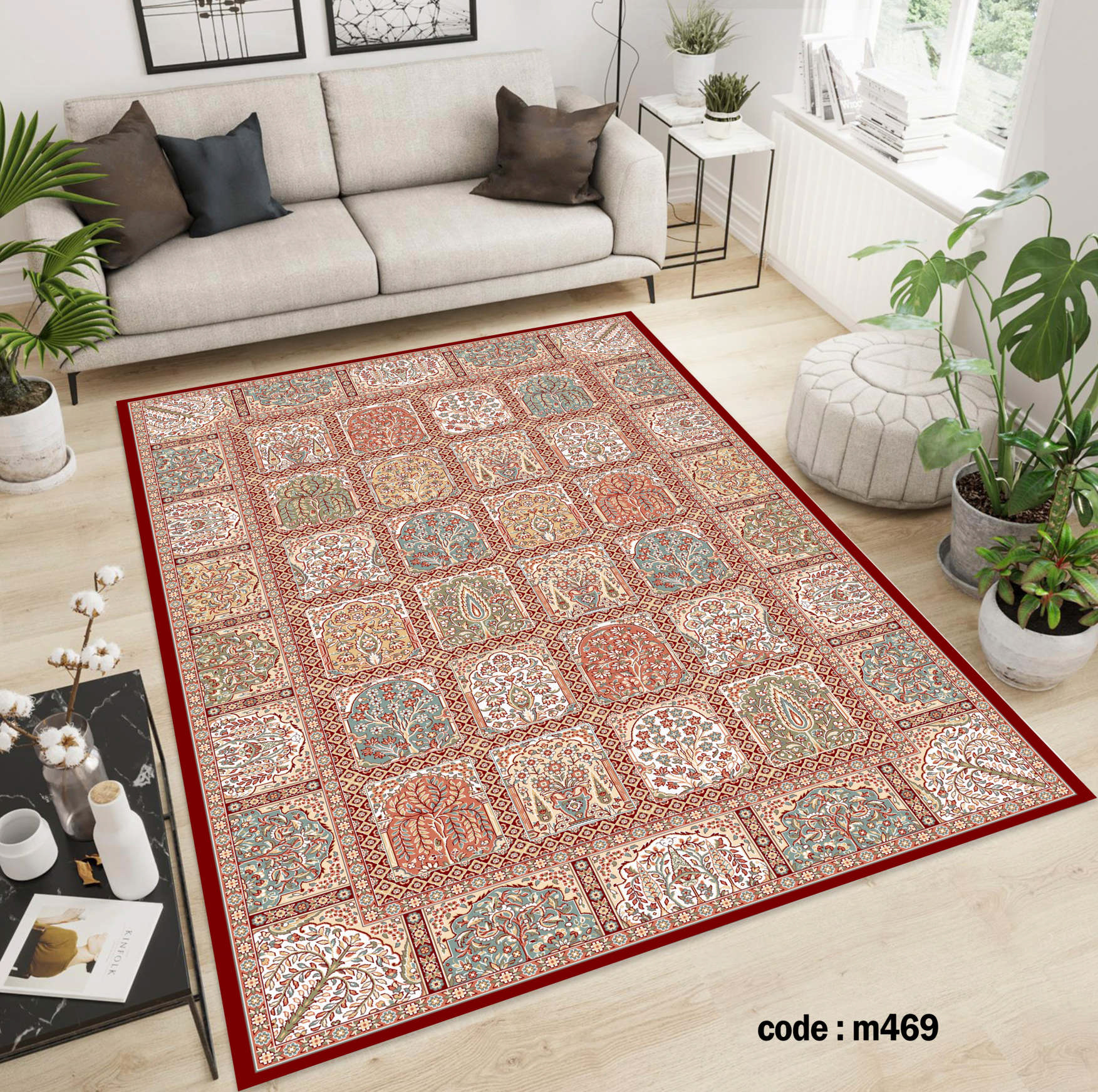 روفرشی کشدار (کاور فرش) و فرشینه و پادری کالای خواب متین کد m 469