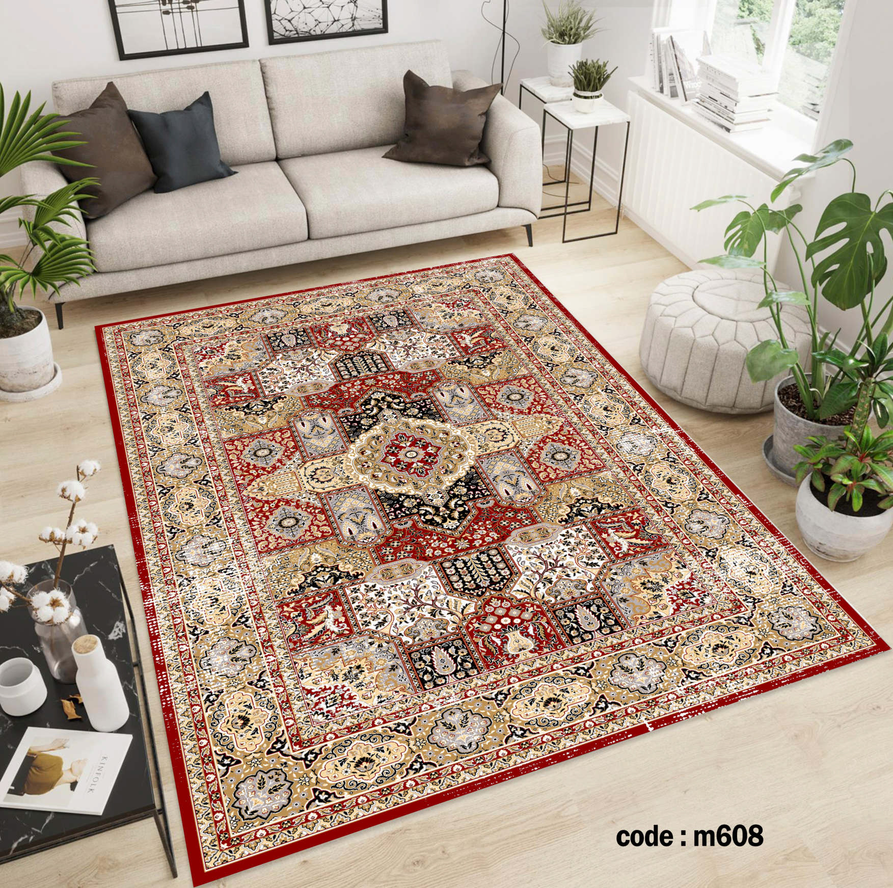 روفرشی کشدار (کاور فرش) و فرشینه و پادری کالای خواب متین کد m 608