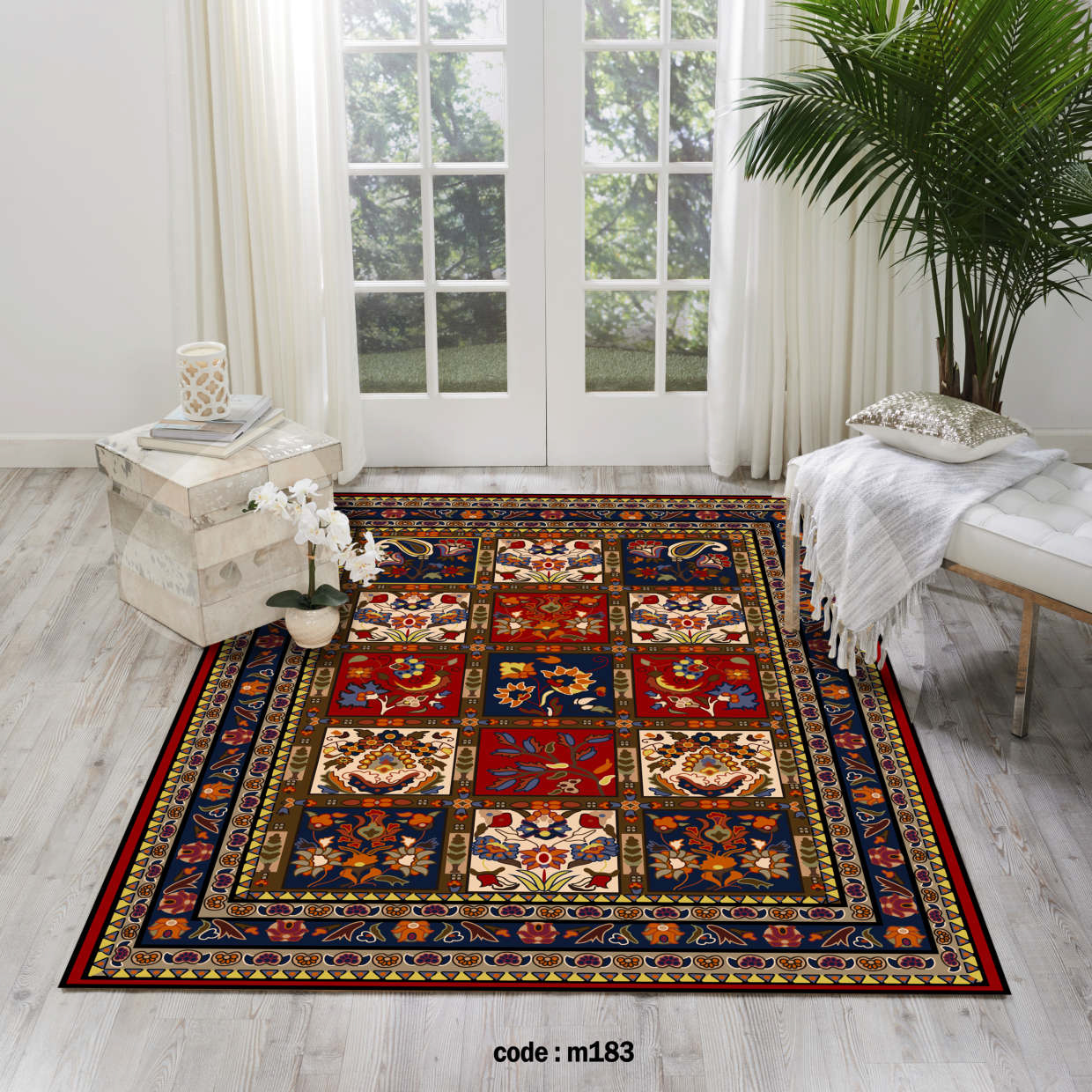 روفرشی کشدار (کاور فرش) و فرشینه و پادری کالای خواب متین کد m 183