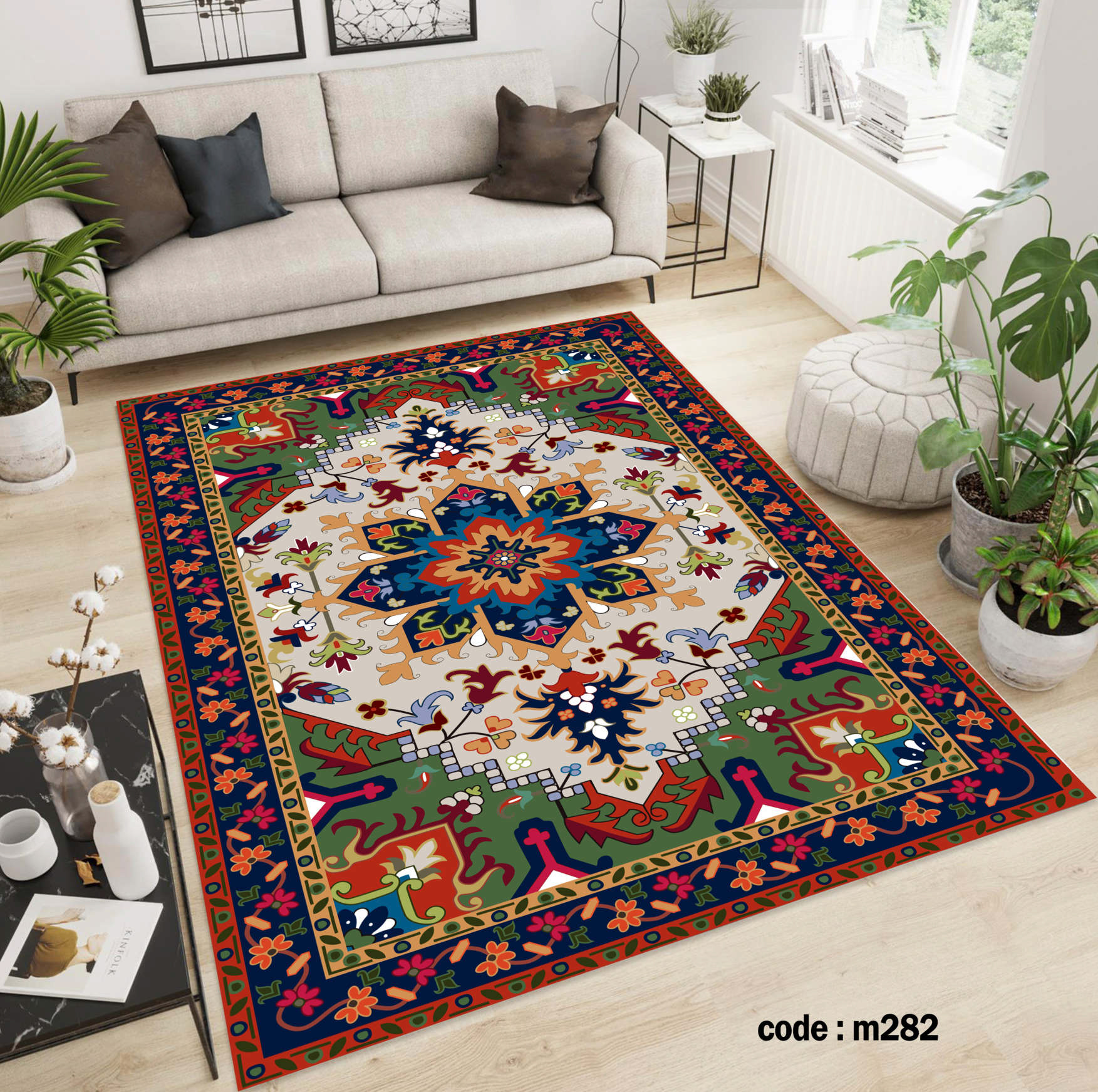 روفرشی کشدار (کاور فرش) و فرشینه و پادری کالای خواب متین کد m 282